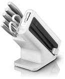 Foodi StaySharp Knife Block with Integrated Sharpener 6-Piece Set | White