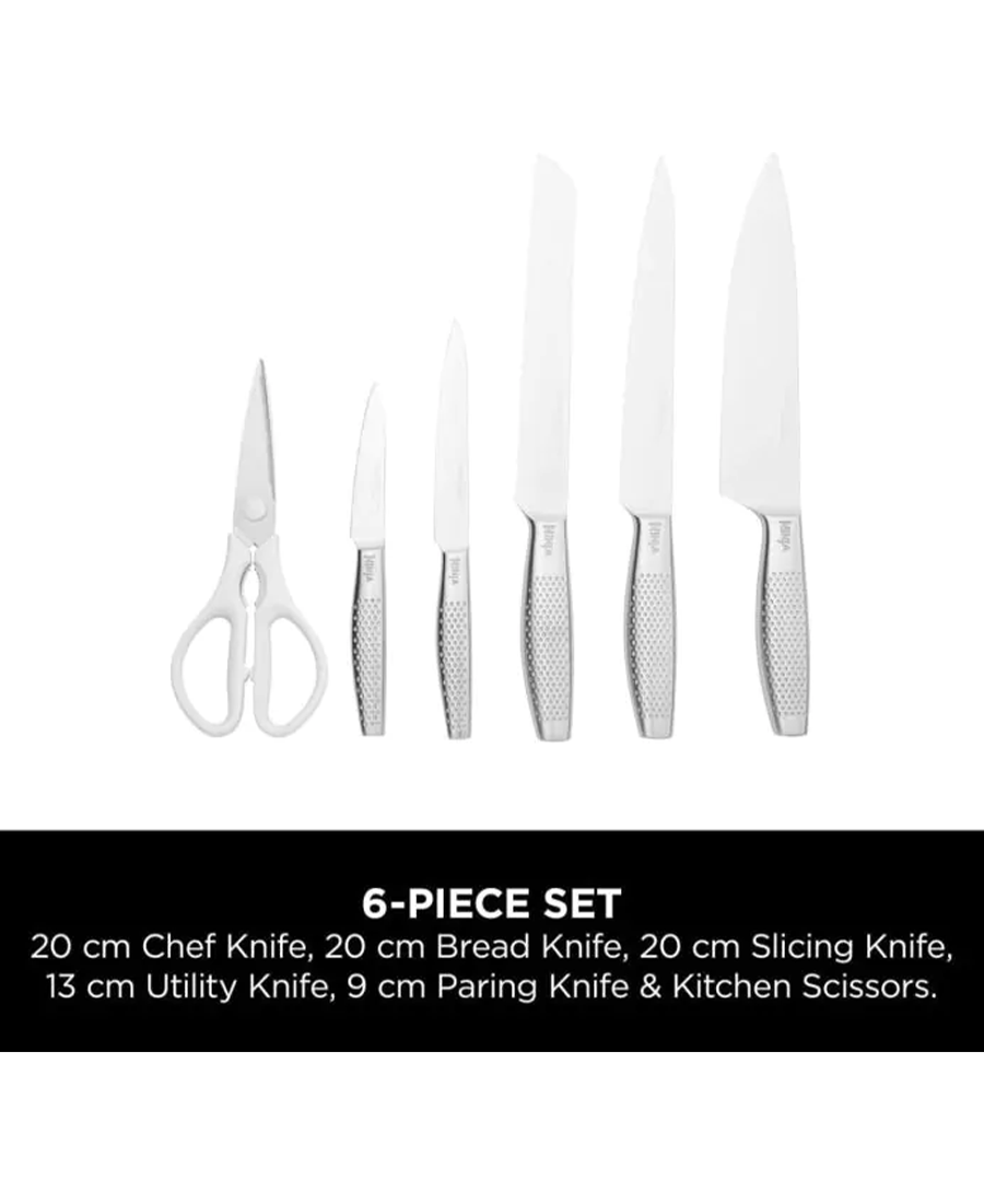 Ninja Foodi StaySharp Knife Block with Integrated Sharpener 6-Piece Set | White K62006EUWH Redmond Electric Gorey