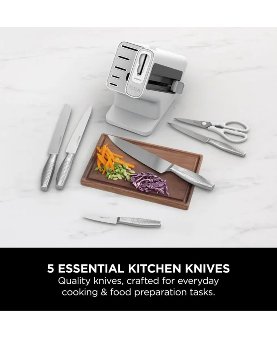 Ninja Foodi StaySharp Knife Block with Integrated Sharpener 6-Piece Set | White K62006EUWH Redmond Electric Gorey