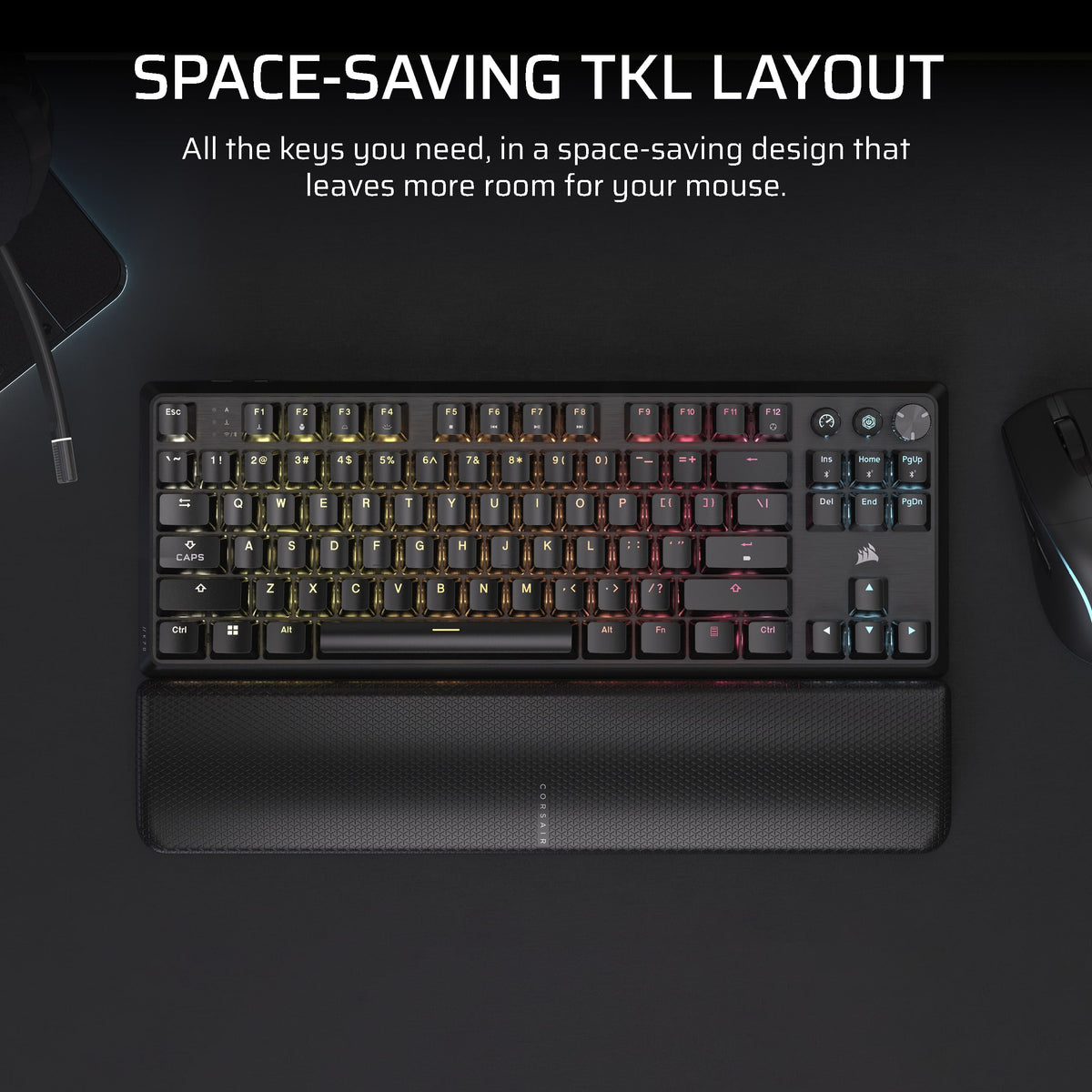 Corsair K70 Core TKL Wireless RGB Mechanical Gaming Keyboard, UK Layout, Black 106-CH-914901E-UK