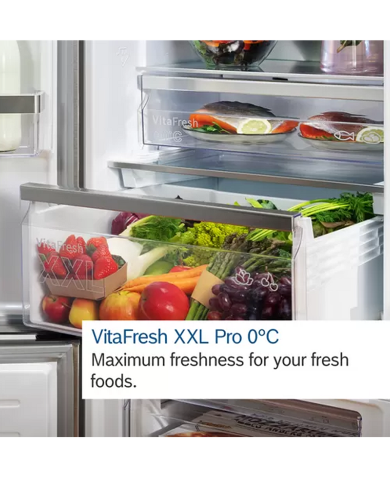 Series 6, free-standing fridge-freezer with freezer at bottom, 203 x 60 cm, Stainless steel (with anti-fingerprint) KGN39AIAT Redmond Electric Gorey