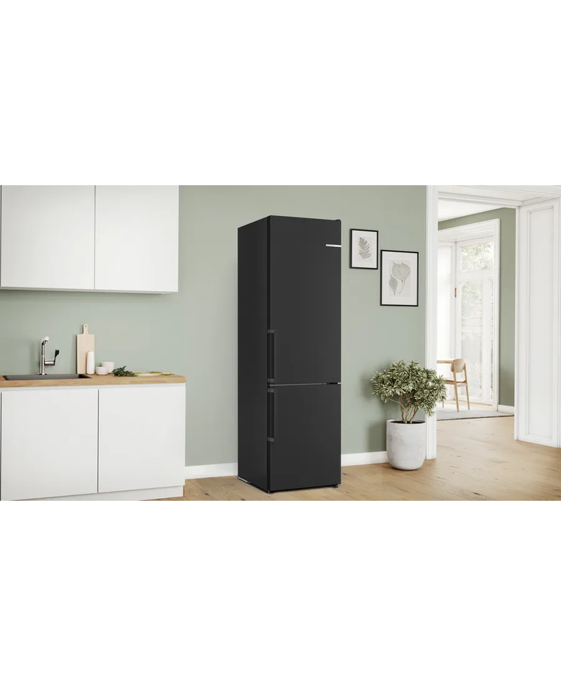 Series 4, free-standing fridge-freezer with freezer at bottom, 203 x 60 cm, Black stainless steel KGN39VXBT Redmond Electric Gorey