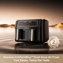 CrisTendDuo™ DZ30 Dual-Zone Air Fryer - 2 x 5.5L | Black