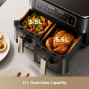 CrisTendDuo™ DZ30 Dual-Zone Air Fryer - 2 x 5.5L | Black