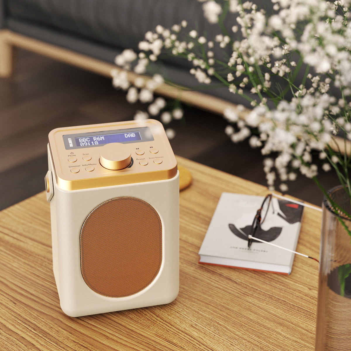 Majority Little Shelford Portable Bluetooth DAB/FM Radio, Cream - official product image
