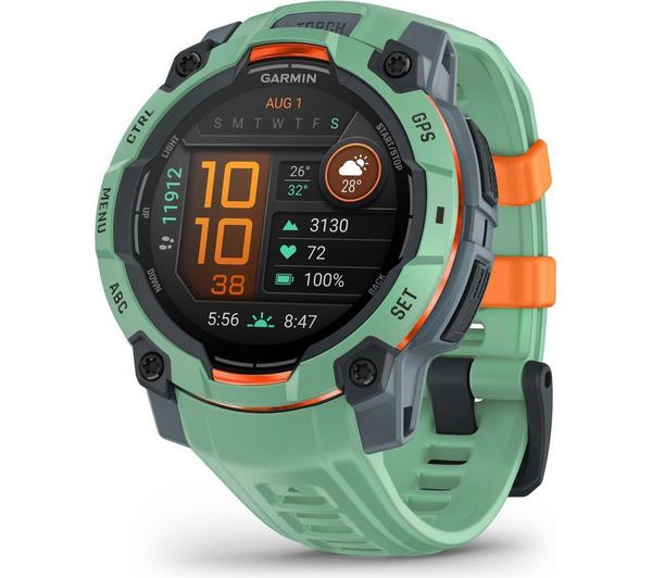 Instinct 3 50mm Neo Tropic with Twilight Silicone Band