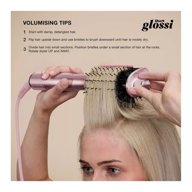 Shark Glossi 2-In-1 Hot Brush + Air Glosser | Lychee - HT302UKPK Redmond Electric Gorey