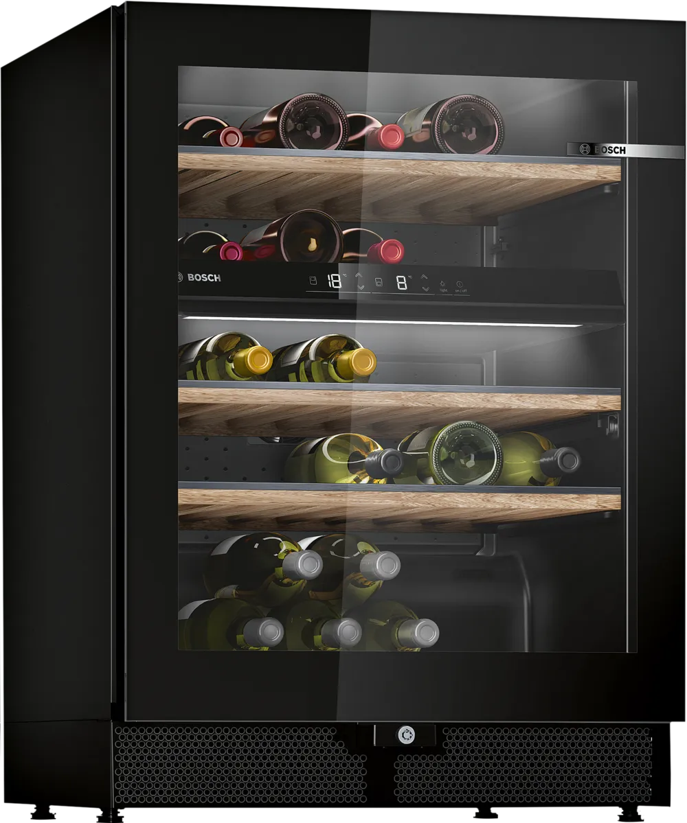 Bosch Series 6 Wine Cooler With Glass Door with Integrated Handle | Black - KWK16ABGAG Redmond Electric Gorey