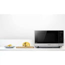 27L 900W Flatbed Microwave Silver