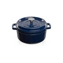 4.7L Enamelled Cast Iron Casserole Pot Dark Blue