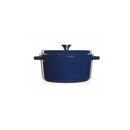 4.7L Enamelled Cast Iron Casserole Pot Dark Blue