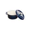 4.7L Enamelled Cast Iron Casserole Pot Dark Blue