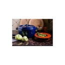 4.7L Enamelled Cast Iron Casserole Pot Dark Blue