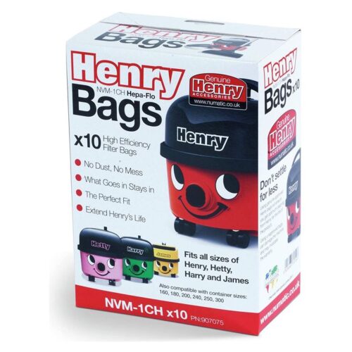 Numatic Genuine Henry HepaFlo Dust Bags NVM-1CH – Pack of 10