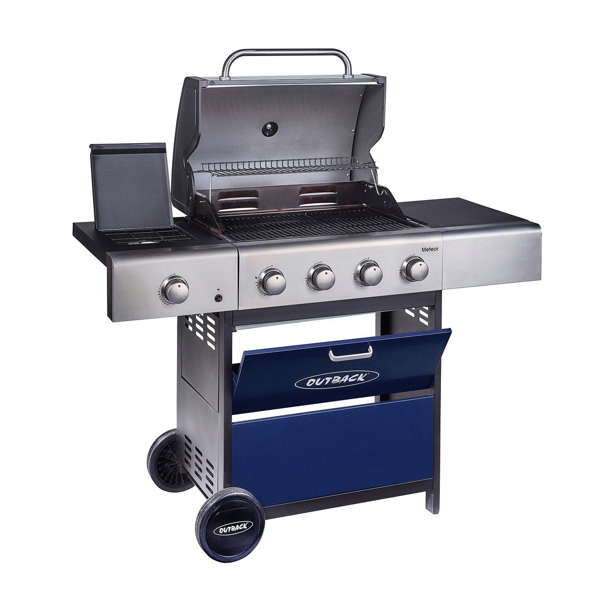 Outback Meteor 4 Burner Gas BBQ | Blue - OUT370699 Redmond Electric Gorey