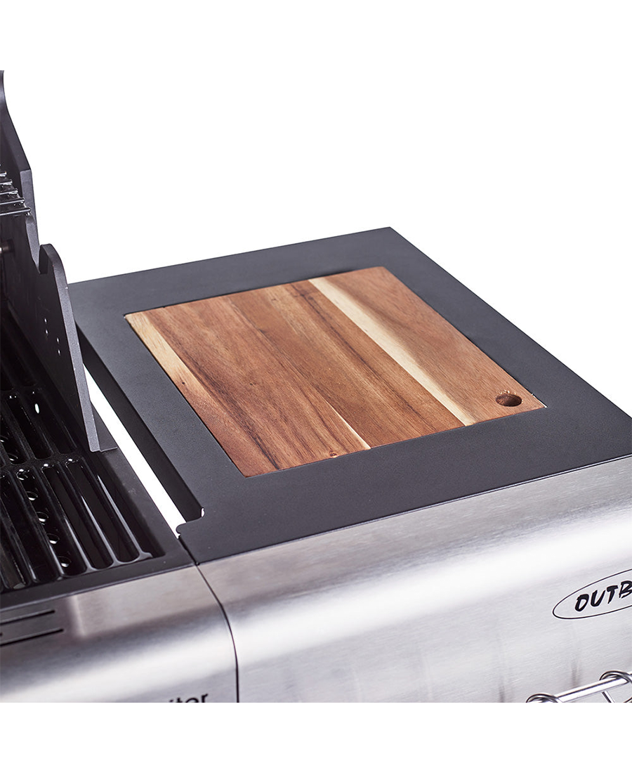 Outback Jupiter 4 Burner Hybrid BBQ with Chopping Board | Blue OUT370766 Redmond Electric Gorey