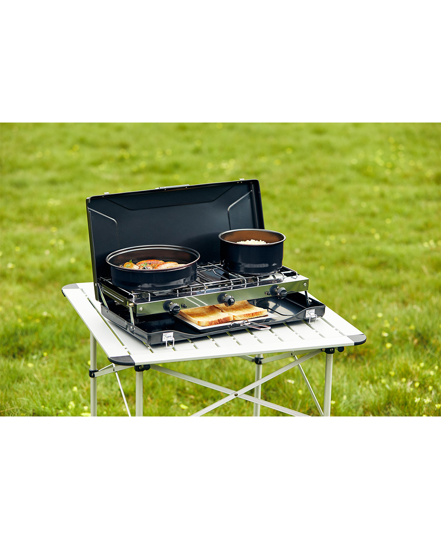 Outback 2 Burner Camping Stove with Toaster | Black - OUT371007 Redmond Electric Gorey