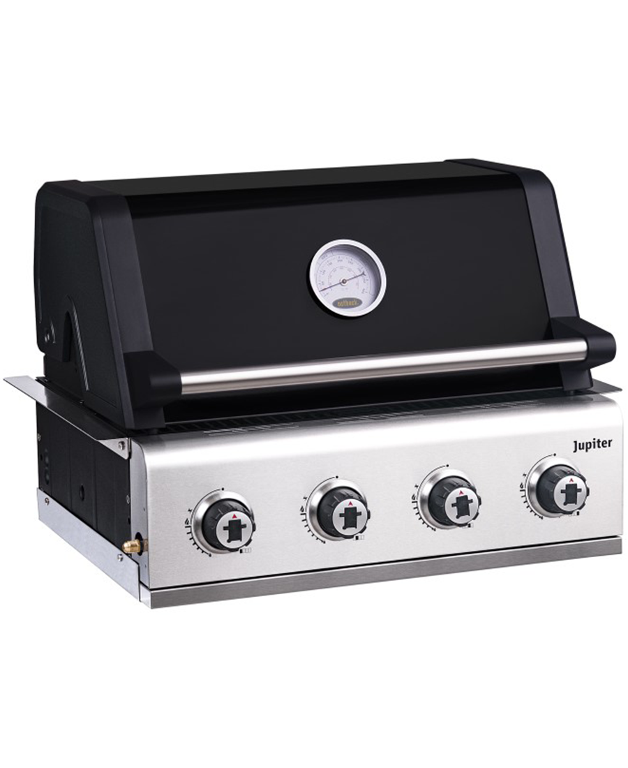 Outback Jupiter 4 Burner Built In Hybrid Gas BBQ | Black - OUT371162 Redmond Electric Gorey