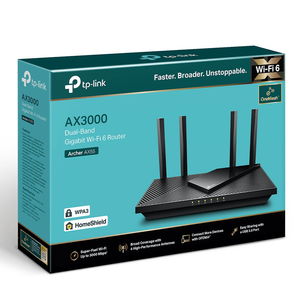 TP-Link Archer AX55 AX3000 Dual-Band Wi-Fi 6 Router ARCHER AX55