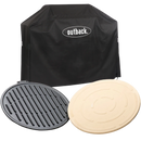 Jupiter 4 Burner Hybrid BBQ with Chopping Board | Stainless Steel + FREE Cover & Pizza Stone