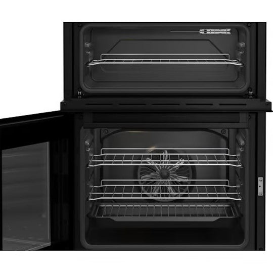 60cm Twin Cavity Electric Cooker with Ceramic Hob - Black | FTC6701
