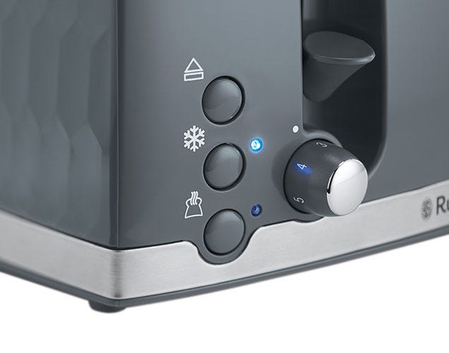 Russell Hobbs Honeycomb 4 Slice Toaster, Grey 26073