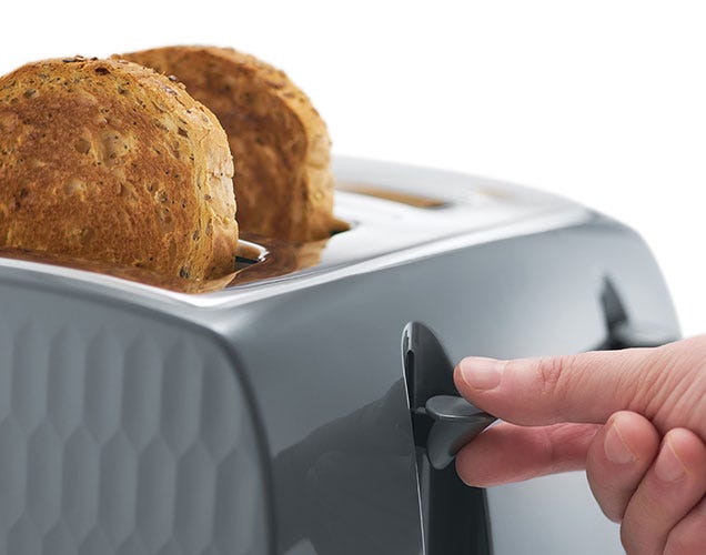 Russell Hobbs Honeycomb 4 Slice Toaster, Grey 26073