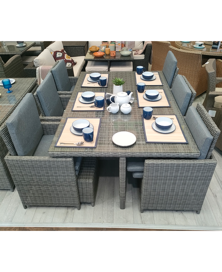 RedOutdoors Monte Carlo 6+4 Seater Cube Dining Set - RO-MC005 Redmond Electric Gorey