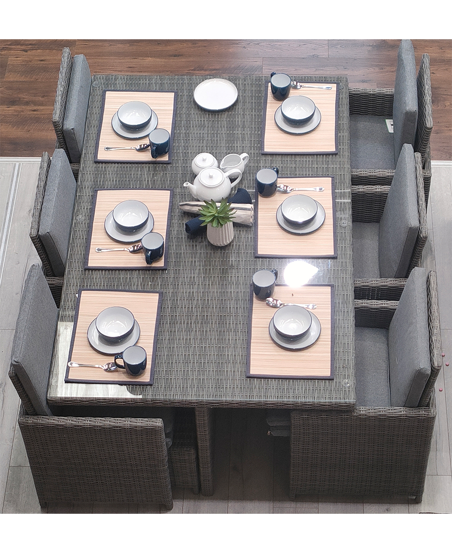 RedOutdoors Monte Carlo 6+4 Seater Cube Dining Set - RO-MC005 Redmond Electric Gorey