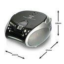 SCD-24 Portable CD Player with FM Radio Black/Silver