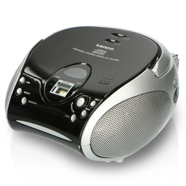 SCD-24 Portable CD Player with FM Radio Black/Silver