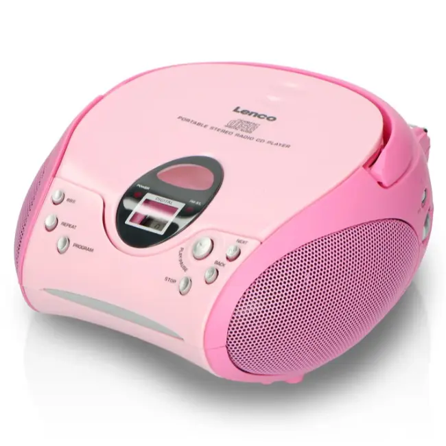 SCD-24 Portable CD Player with FM Radio Pink