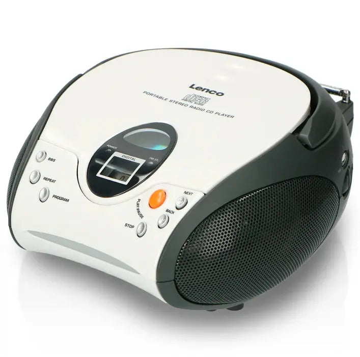 SCD-24 Portable CD Player with FM Radio White