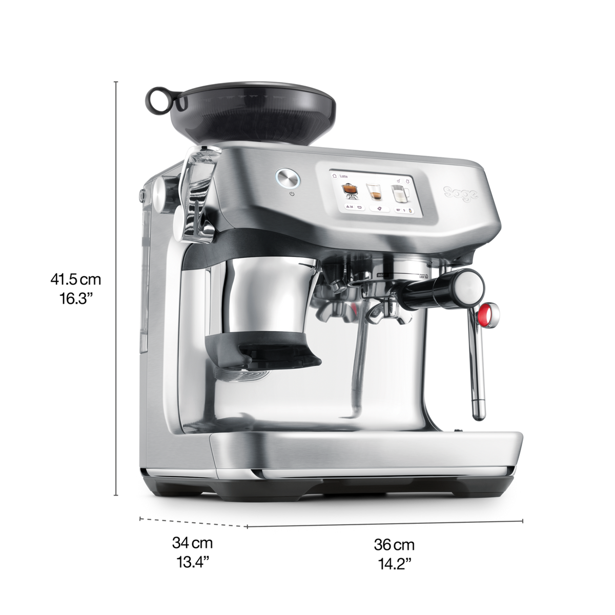 Sage Barista Impress Coffee Machine, Black Truffle SES882BST4GUK1