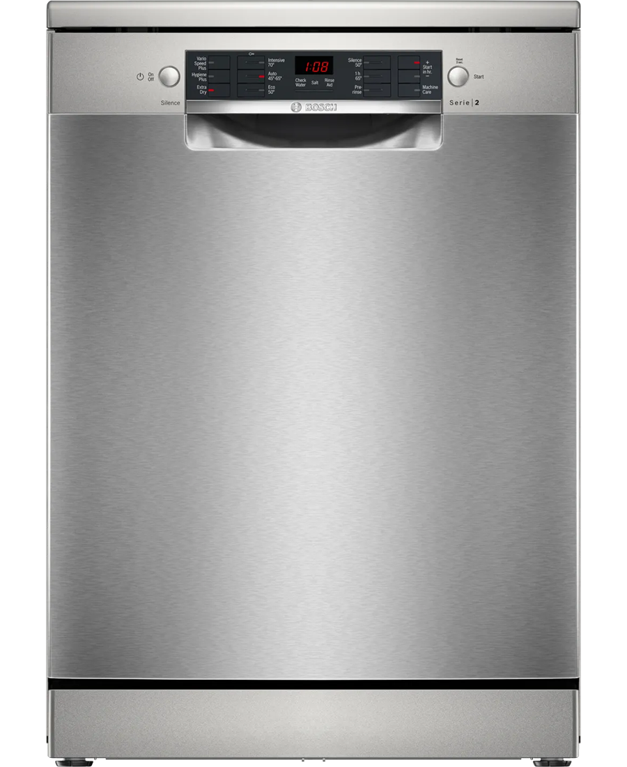 Bosch Series 2, 12 Place Dishwasher with ExtraDry | Brushed Steel Redmond Electric Gorey - SMS26AI08G
