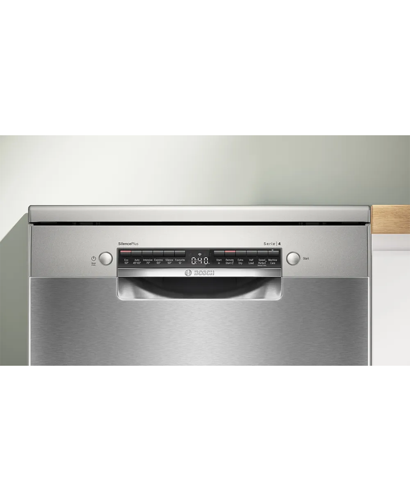 Bosch Series 4, 13 Place Dishwasher with ExtraDry | Brushed Steel Redmond Electric Gorey - SMS4EKI06G