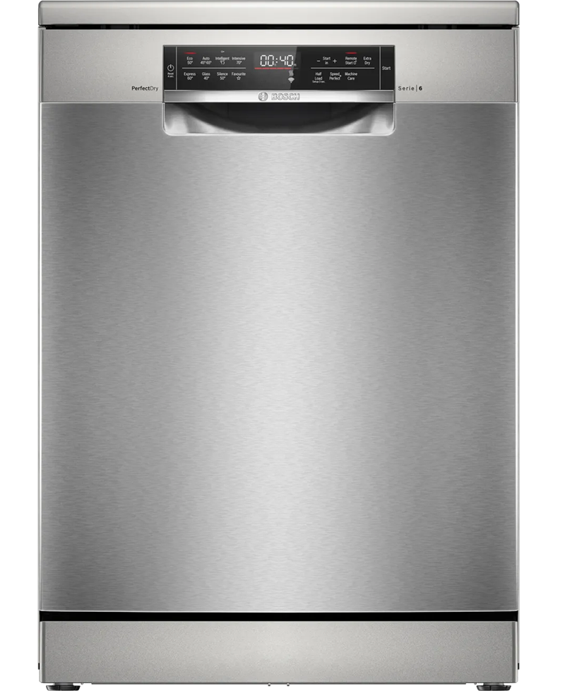 Bosch Series 6, 14 Place Dishwasher with Zeolith Drying + VarioDrawer | Brushed Steel  SMS6TCI01G - Redmond Electric Gorey