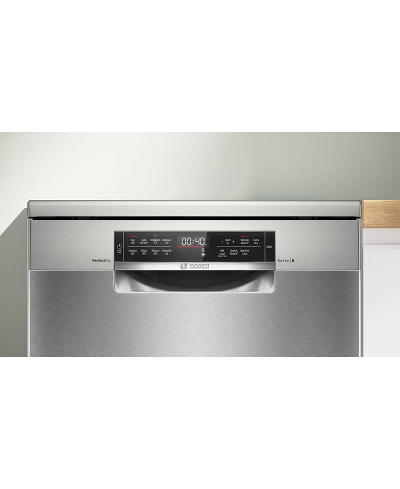 Bosch Series 6, 14 Place Dishwasher with Zeolith Drying + VarioDrawer | Brushed Steel  SMS6TCI01G - Redmond Electric Gorey