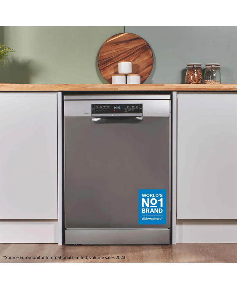 Bosch Series 6, 14 Place Dishwasher with Zeolith Drying + VarioDrawer | Brushed Steel  SMS6TCI01G - Redmond Electric Gorey