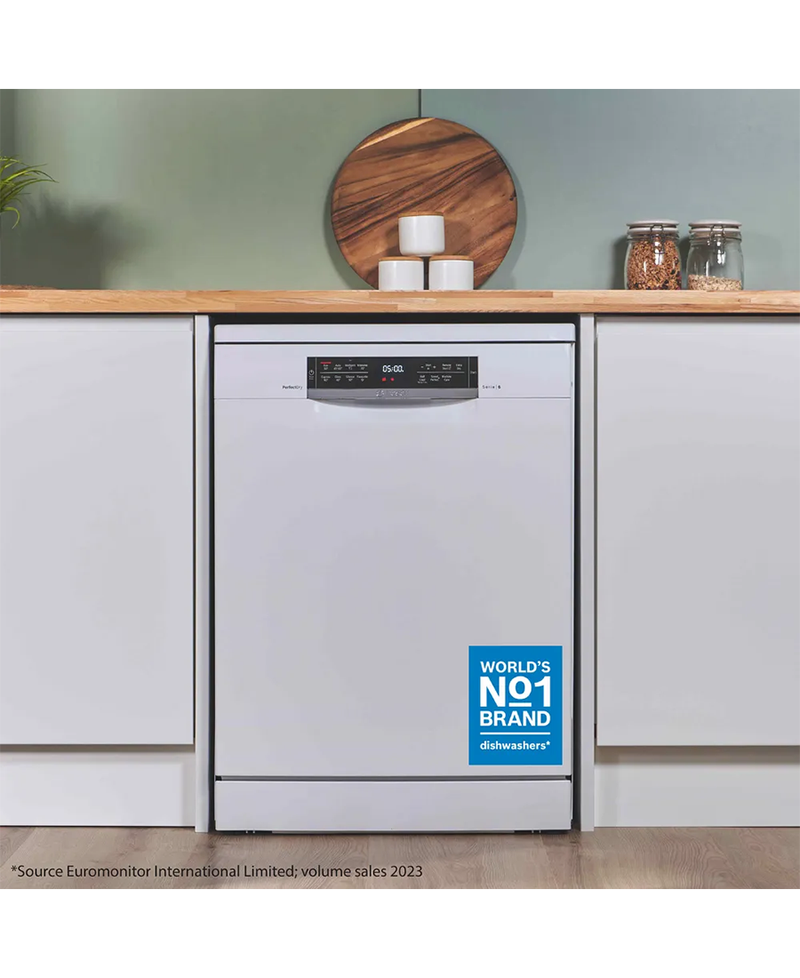 Bosch Series 6, 14 Place Dishwasher with Zeolith Drying and VarioDrawer | White Redmond Electric Gorey SMS6TCW01G