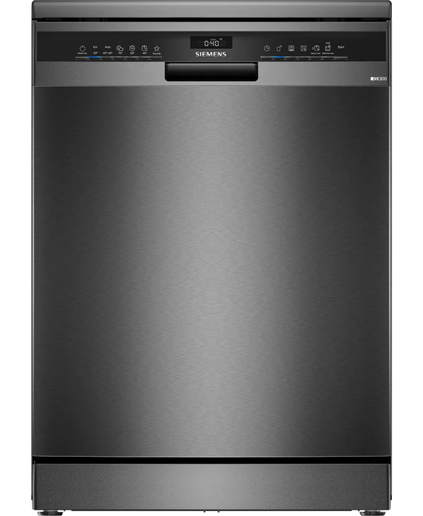 Siemens IQ300 14 Place Dishwasher Anti-Fingerprint | Brushed Black Steel SN23EC03ME Redmond Electric Gorey