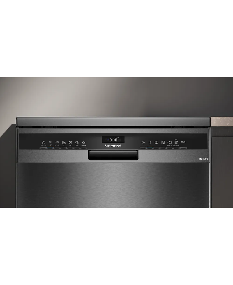 Siemens IQ300 14 Place Dishwasher Anti-Fingerprint | Brushed Black Steel SN23EC03ME Redmond Electric Gorey