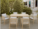 Hera 6 Seat Rattan Dining Wooden Set with Rectangular Table
