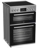 60cm Double Oven Electric Ceramic Cooker Silver