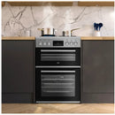 60cm Double Oven Electric Ceramic Cooker Silver