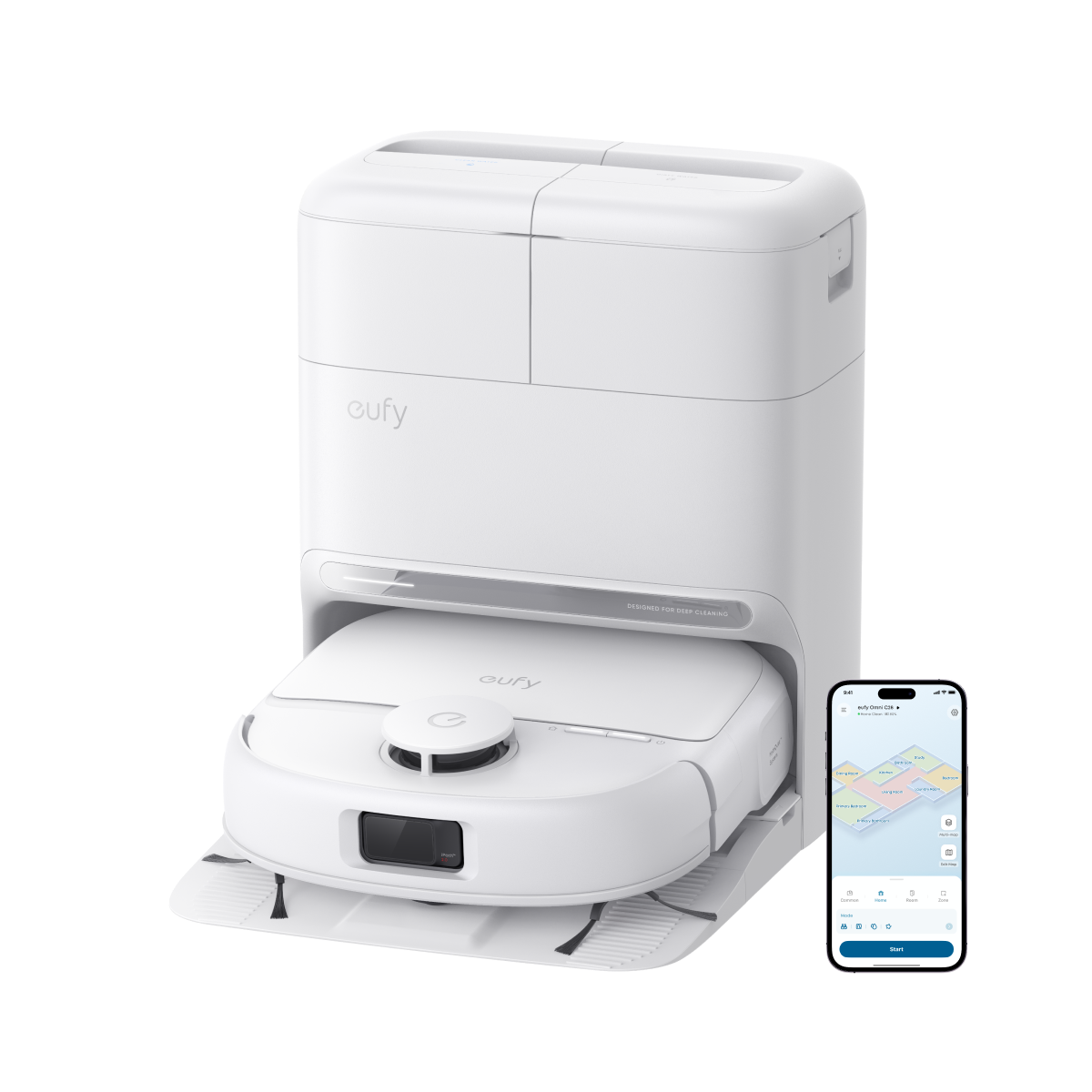 eufy Omni C28 robot vacuum and mop in White, model T211AV20