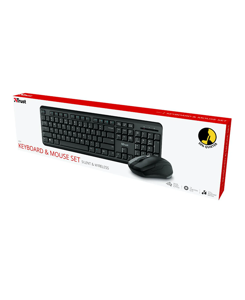 Trust ODY Wireless Silent Keyboard/Mouse Set | T24153 Redmond Electric Gorey