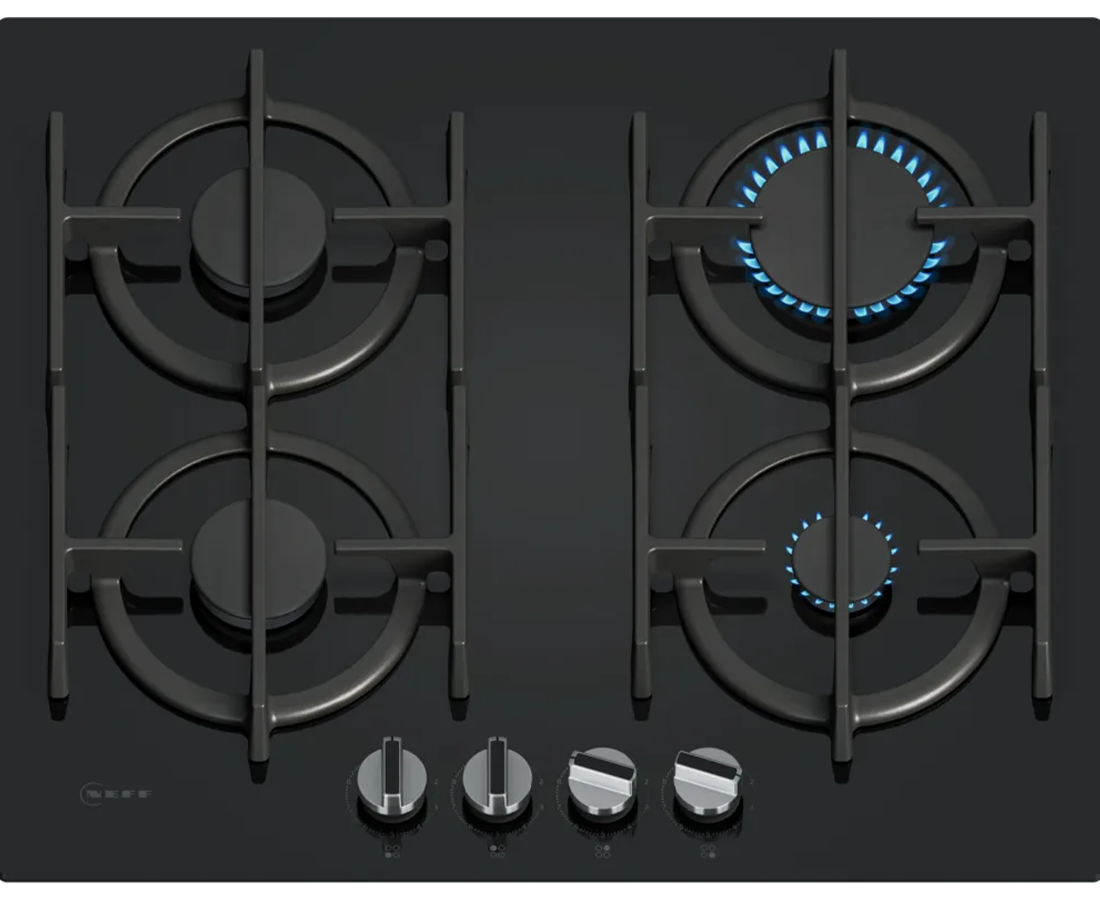 Neff N 70, 60cm Built-In Gas Hob with FlameSelect | Tempered glass, Black - T26PIP4S0 Redmond Electric Gorey