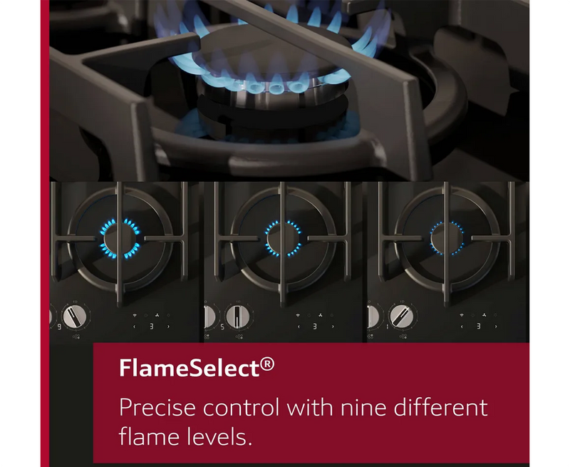 Neff N 70, 75cm Built-In Gas Hob with FlameSelect | Stainless Steel - T27CIS8N0 Redmond Electric Gorey