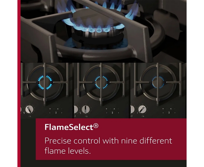 Neff N 90, 90cm Built-In Gas Hob with FlameSelect | Tempered glass, Black - T29RHS4S0 Redmond Electric Gorey